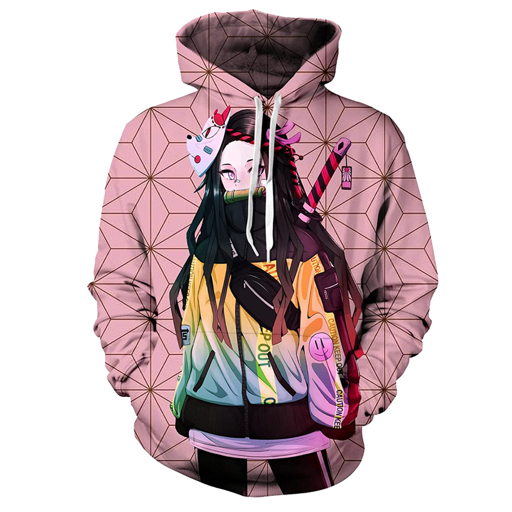 Anime Cosplay Nezuko - Hoodie Cetak 3D Gaya Jalanan Nezuko