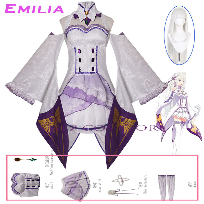 Anime Cosplay Outfits For Women - Kostum Cosplay Emilia Anime Re Zero