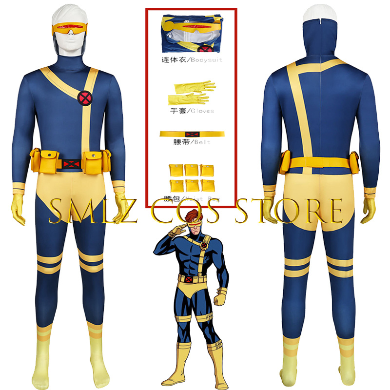 Anime Cosplay Bodysuit - Kostum Cosplay Scott Summers Cyclops, Pakaian