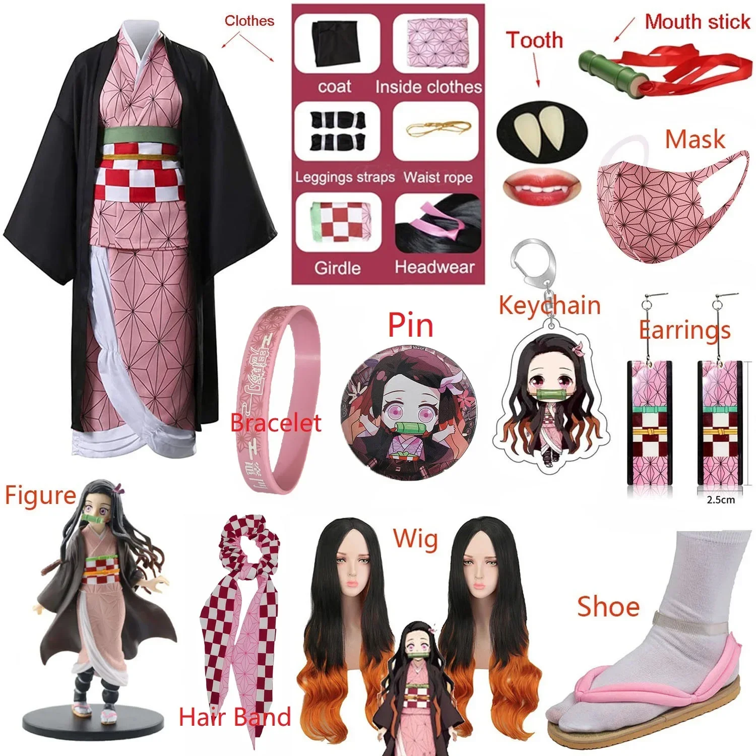 Anime Cosplay Nezuko - Kostum Cosplay Anime Kamado Nezuko Dewasa