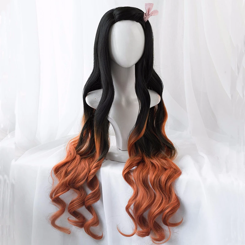 Wig Kamado Nezuko Cosplay Nezu - Anime Cosplay Nezuko ulasan dan harga