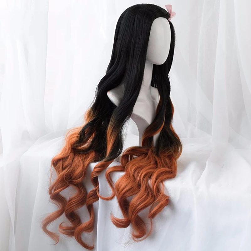 Wig Kamado Nezuko Cosplay Nezu - Anime Cosplay Nezuko ulasan dan harga